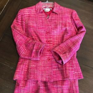 Maggy London Pink Tweed skirt suit
